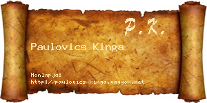 Paulovics Kinga névjegykártya